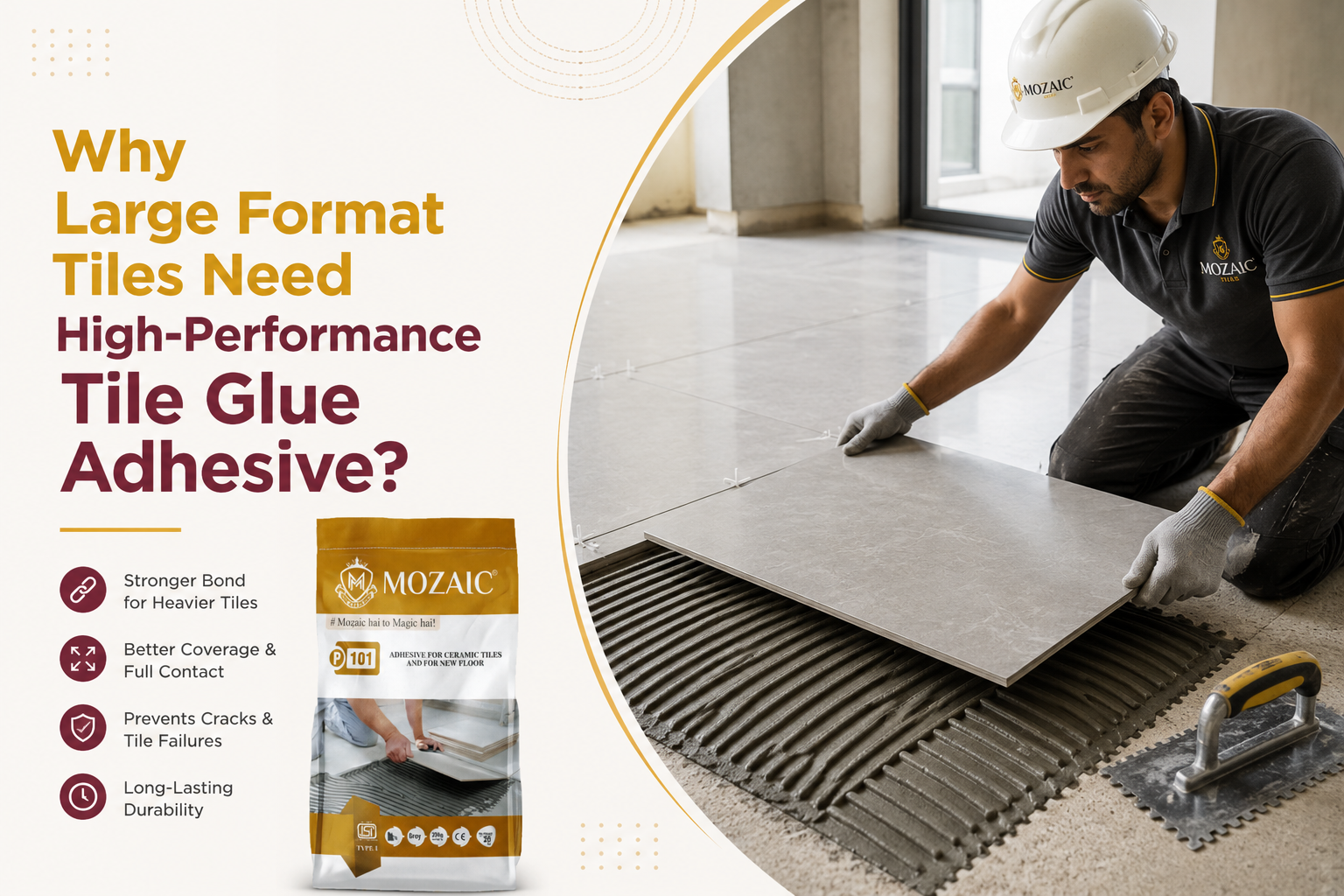 Why Large Format Tiles Need High-Performance Tile Glue Adhesive?