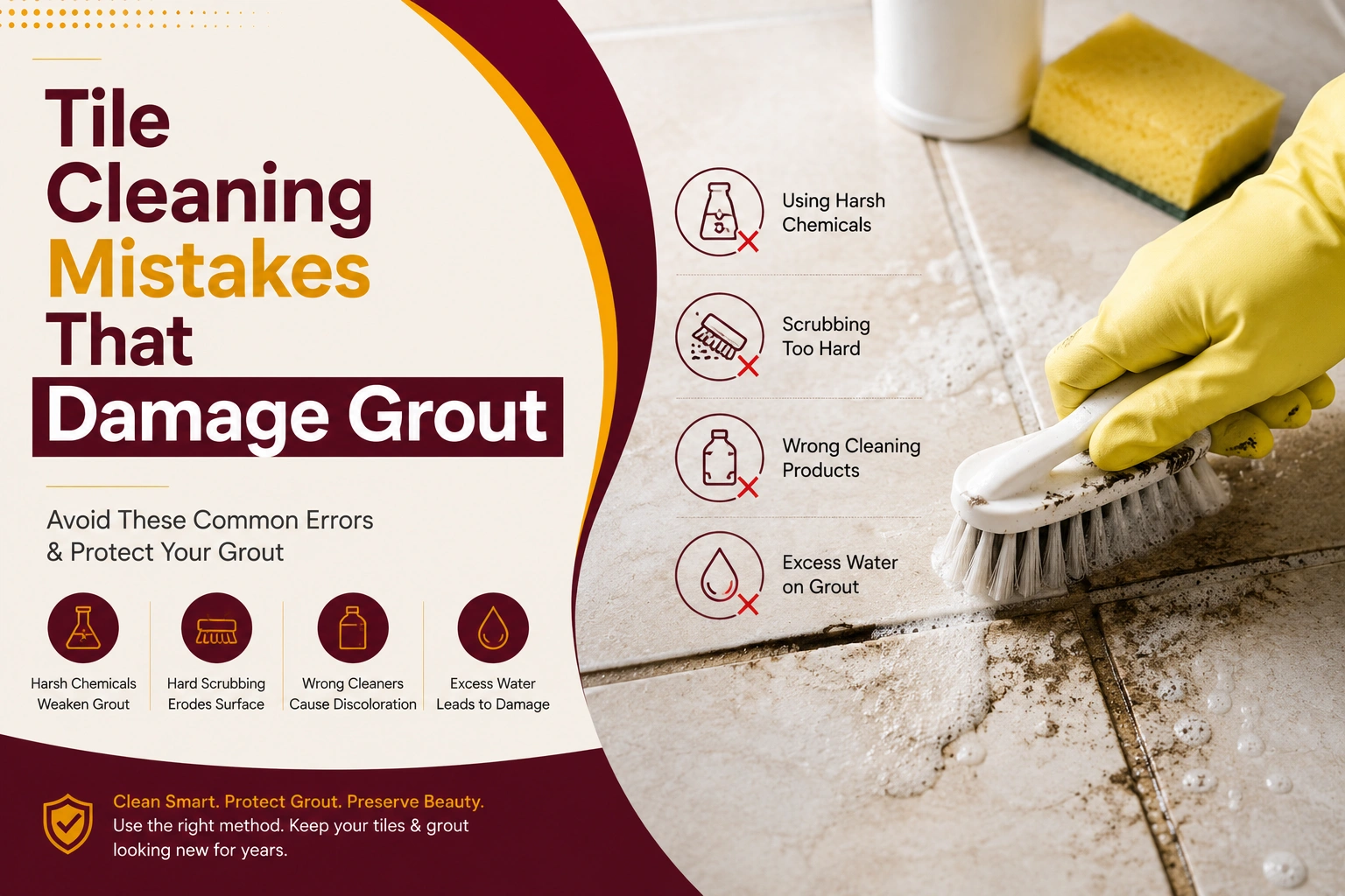 Tile Cleaning Mistakes That Damage Grout