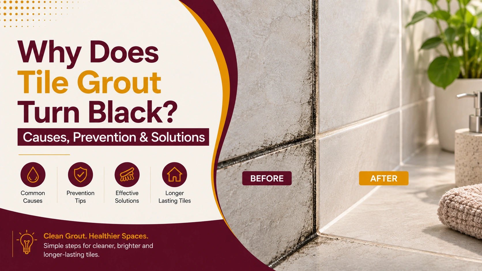Why Does Tile Grout Turn Black? Causes and preventions